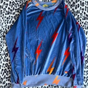 Aviator nation lightning velvet crewneck